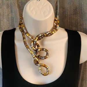 Flexible, sculptural mixed metal necklace (#203)